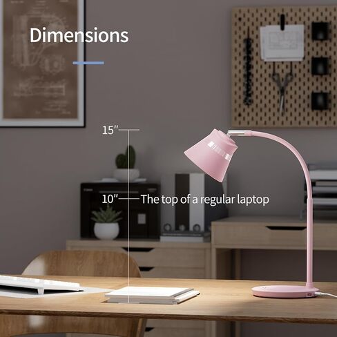 AXX TU08 LED Small Desk Lamp with USB Charging Port, 650 Lumens 3-Color Modes, 5-Touch Dimming, 30/60-Minute Timer, 18-Inch Black Table Light for Reading, Home Office, College Dorm Room Accessories in Saudi Arabia