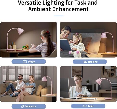 AXX TU08 LED Small Desk Lamp with USB Charging Port, 650 Lumens 3-Color Modes, 5-Touch Dimming, 30/60-Minute Timer, 18-Inch Black Table Light for Reading, Home Office, College Dorm Room Accessories in Saudi Arabia