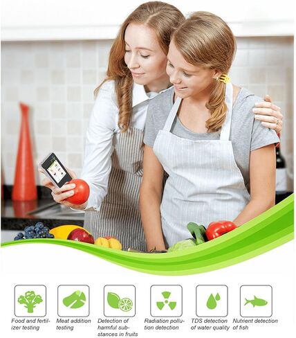 Jiawu 6 in 1 Food Nitrate Tester, Radiation Detector Geiger Counter Water Quality Meter TDS Hardness Analyzer Dosimeter for Vegetable, Fruit, Meat, Fish, Water in Saudi Arabia