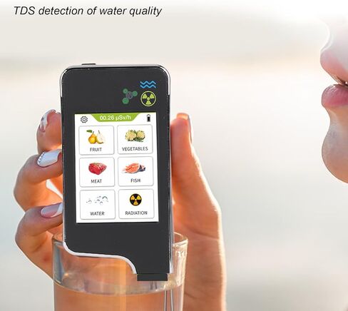 Jiawu 6 in 1 Food Nitrate Tester, Radiation Detector Geiger Counter Water Quality Meter TDS Hardness Analyzer Dosimeter for Vegetable, Fruit, Meat, Fish, Water in Saudi Arabia