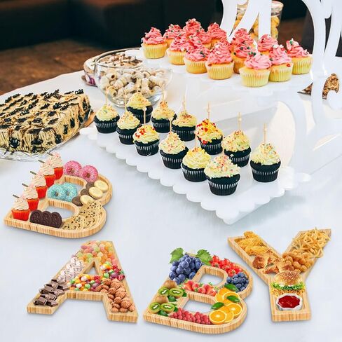4Pcs Baby Charcuterie Board Letters, Charcuterie Letters Fillable with 50 Bamboo Sticks, Baby Letters for Charcuterie Board, Baby Shower Decorations, Baby Shower Food Display Trays for Birthday Party in Saudi Arabia