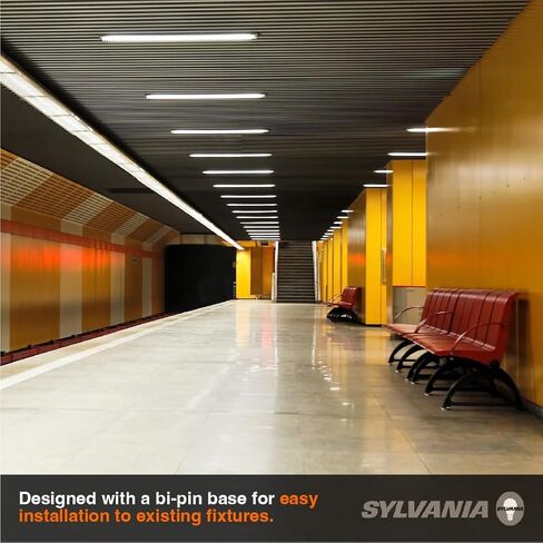 Sylvania 4ft Substitube LED T8 ، 12W ، قاعدة قابلة للثنائي ، BI -Pin ، 82 CRI ، 2000 LMS ، 5 ​​، Frosted Finish ، 5000k ، ضوء النهار - 25 حزمة (41277) in Kuwait