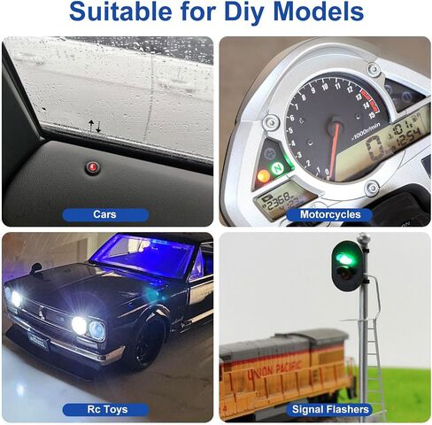 Linkstyle 60PCS 12V LED Light Emitting Diodes, 5Mm Pre Wired Mini LED Diodes Lights for Car Model Electronics, White Red Yellow Green Blue Orange,10pcs Each in Saudi Arabia