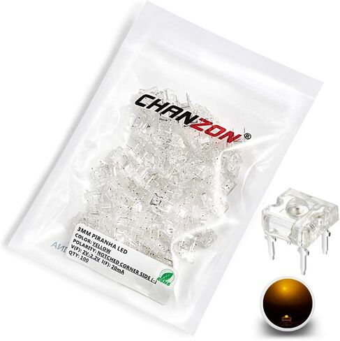 Chanzon 100 PCS 3MM Piranha Superflux Red LED DIODE LIGHTS (عدسة مستديرة شفافة واضحة 4 دبابيس DC 2V 20MA) مصابيح الإضاءة لمصابيح إلكترونيات مكونات مؤشر مصباح الباعث الثنائي in Saudi Arabia