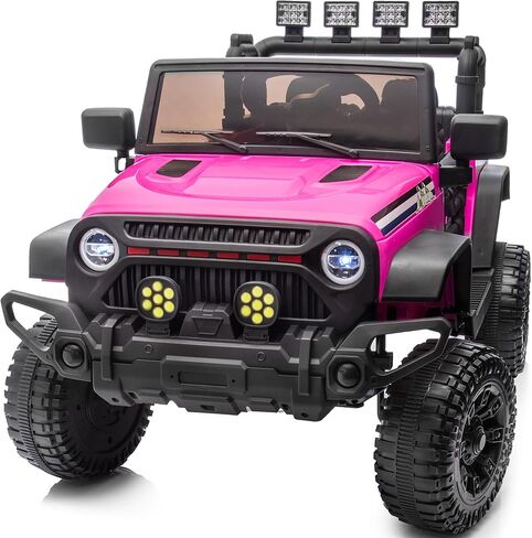 24V Kids Ride on Car, Kids Electric Vehicles Car Ride on Toy Truck for Toddlers w/Remote Control, 400W Motor - Black in Saudi Arabia