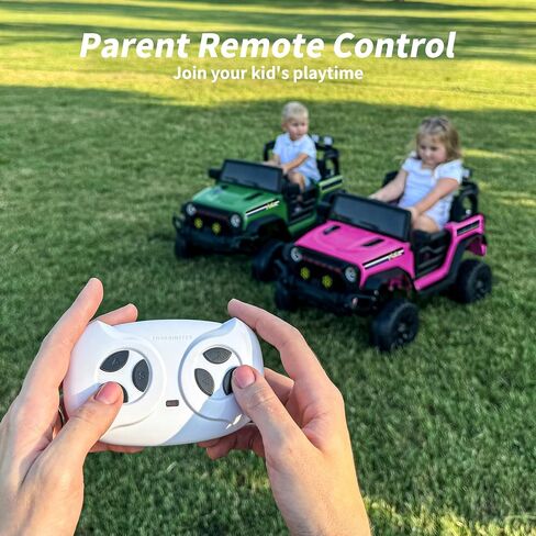 24V Kids Ride on Car, Kids Electric Vehicles Car Ride on Toy Truck for Toddlers w/Remote Control, 400W Motor - Black in Saudi Arabia