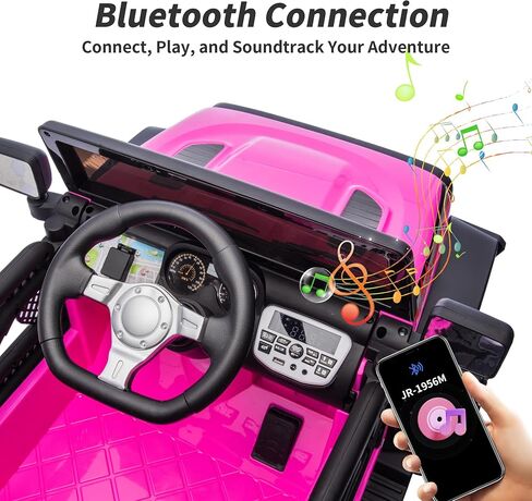 24V Kids Ride on Car, Kids Electric Vehicles Car Ride on Toy Truck for Toddlers w/Remote Control, 400W Motor - Black in Saudi Arabia