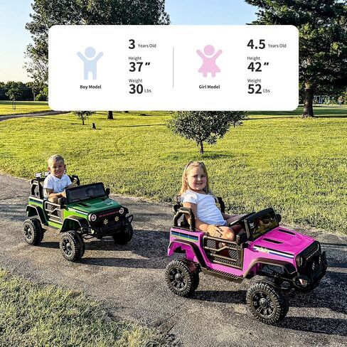 24V Kids Ride on Car, Kids Electric Vehicles Car Ride on Toy Truck for Toddlers w/Remote Control, 400W Motor - Black in Saudi Arabia