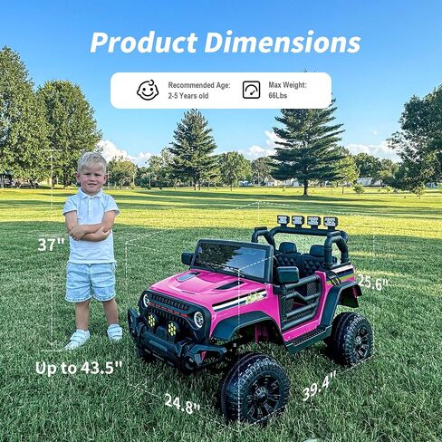 24V Kids Ride on Car, Kids Electric Vehicles Car Ride on Toy Truck for Toddlers w/Remote Control, 400W Motor - Black in Saudi Arabia