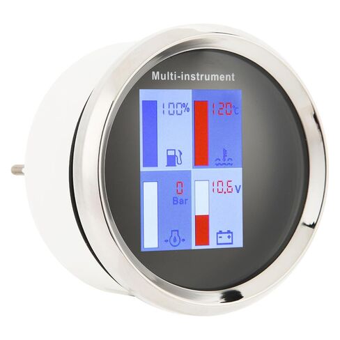 Fuel Level Meter, LED Red Background Lighting High Precision Digital Multifunctional Meter for Ships (Black Dial White Front Cover 910 00274) in Saudi Arabia