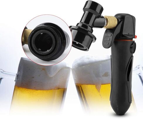 CO2 Charger High Strength Plastic Easy Operation Homebrew Keg Charger Portable Handheld Draft Beer Dispenser for Homebrewing Parties (Yellow) in Saudi Arabia