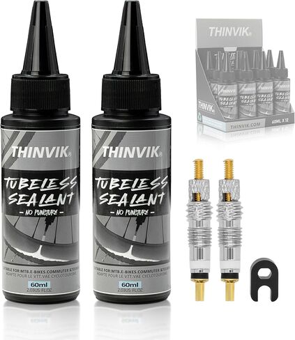 Thinvik Tubeless Bike Tire Sealant 60ML(2oz)*2/4/6 Bottles No Puncture Hassle and Leak Prevention for Road Bike MTB CX and Gravel Bicycle Tyres Sealant in Saudi Arabia