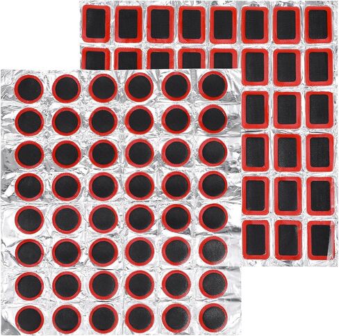 96pcs تصحيحات أنبوب دراجة الدراجة تصحيح تصحيح الدراجات في الهواء الطلق الدراجة الدراجات الإطارات أداة إصلاح الثقوب التصحيح شملت مربع جولة للدراجات الجبلية على الطريق الدراجات النارية (بدون غراء) in Saudi Arabia