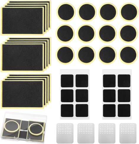 40 PCS Pike Tube Tube Kit ، مجموعة إصلاح إطارات الدراجات تشمل 36 جهازًا 31 بقع ثقب أنبوب داخلي للدراجات و 4 PC Metal Rasps بقع إطارات للدراجات اللصقية للدراجات الجبلية للدراجات الجبلية على الطريق in Saudi Arabia