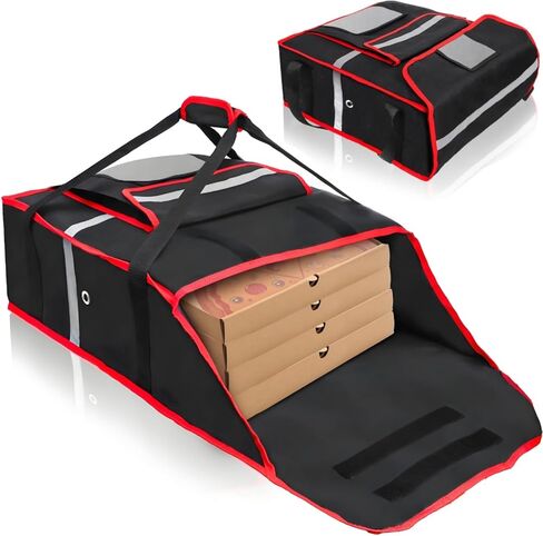 حقيبة تسليم البيتزا المعزولة ، 20'l x 20'w x 8'h أكياس بيتزا حرارية متدفقة ، حاملة بيتزا كبيرة ، حقيبة توصيل للطعام البارد الساخن لدراجة التسليم ، التخييم in Kuwait