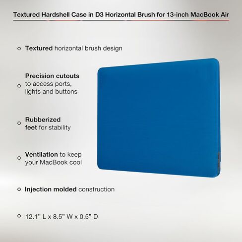 incase hardshell d3 الفرشاة الأفقية - Macbook Air 13 Inch Case - 2022 ، 2021 ، 2020 ، 2019 ، 2018 ، M1 - Macbook Case ، غطاء كمبيوتر محمول ، قذيفة صلبة واقية ، مقاومة للخدش - الكمأة الرمادية in Saudi Arabia