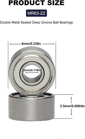10 PCS MR128-2RS Deep Groove Ball Bearings 8mm Inner Dia 12mm OD 3.5mm Bore Double Rubber Sealed Chrome Steel for RC Cars/Planes/Drone/Robotics and Small Electric Motors in Saudi Arabia