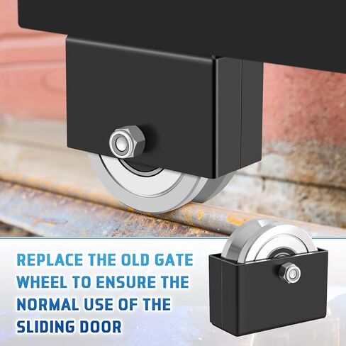 Tatuo 2 مجموعات 4'v-Groove Slide Gate Wheel مع صندوق قوس ملحوم ببوابات شديدة الانزلاق البوابات مقلوبة من 1-13/16 عجلات متداول للانزلاق تصل إلى 3000 رطل ، وتحمل مزدوج مختومة in Saudi Arabia