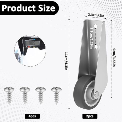 2 PCS Gate Caster Wheels Replacement, Sinking Door Bottom Pulley Directional Wheel Rubber Rolling Swivel Casters, Door Wheels Support Non-Slip Pulley Directional Wheel for Garden Gate Fence Tables in Kuwait