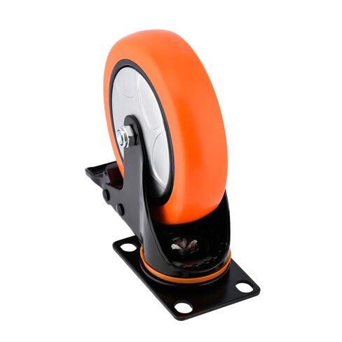 6 بوصة عجلات دوارة شاقة مع الفرامل - مجموعة من سعة 4 ، 3000 رطل ، PVC لا ضوضاء لا عجلات العلامات للأثاث ، العربات ، والمعدات (تشمل مسامير مجانية) in Kuwait