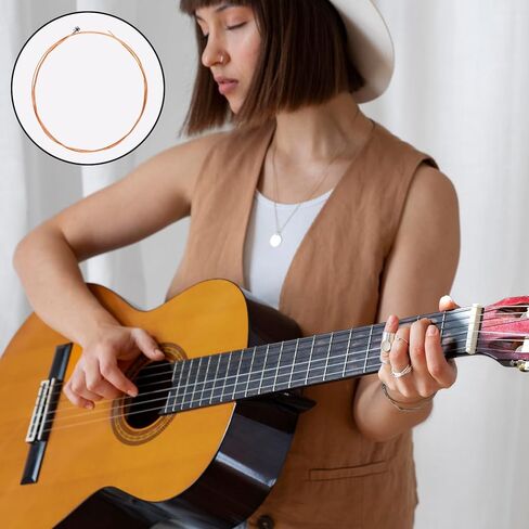 سلاسل الجيتار الصوتية ، 5 سلاسل صوتية للغيتار الصوتية ، صدأ توتر مصقول متوازن ، الصدأ المقاوم للسلاسل المقاومة للضوء ، نغمة النحاس الأصفر للمبتدئين （g-3rd） in Kuwait