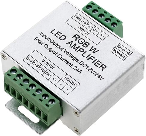 1pc LED RGBW/RGB Amplifier DC12-24V 24A 4 Channel Output RGBW/RGB LED Strip Light Power Repeater Console Controller(RGB) in Saudi Arabia
