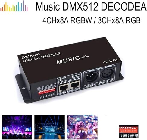 DMX512 Decoder LED Dimmer Driver RGB RGBW Controller DMX512 3/4 Channel Decoder Controller RGB RGBW LED Strip Dimmer(Rgbw 4 Channels) in Saudi Arabia
