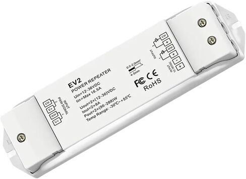 DC12-36V 2-Way Constant Voltage Power Extender 2CH*8A LED Light Strip Controller is Suitable for Single Color/Color in Saudi Arabia