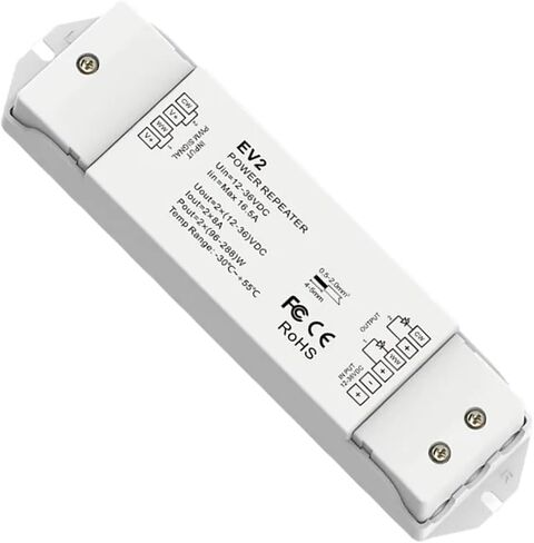 DC12-36V 2-Way Constant Voltage Power Extender 2CH*8A LED Light Strip Controller is Suitable for Single Color/Color in Saudi Arabia