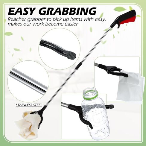 NORME 20 PCS قابلة للطي Grabber Reacher Bulk ، 32.7 "مقبض طويل القمامة منتقي للمسنين ، خفيفة الوزن مفيدة Nonslip Claw Grabber لتمديد الذراع 360 عصا التناوب in Saudi Arabia