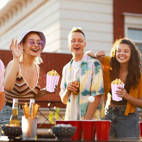 28 Pcs Pink Popcorn Boxes, Pink Popcorn Containers Treat Candy Boxes Bucket for Movie Theater, Carnival Circus Party, Birthday Popcorns Supplies in Kuwait