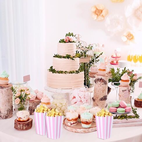 28 Pcs Pink Popcorn Boxes, Pink Popcorn Containers Treat Candy Boxes Bucket for Movie Theater, Carnival Circus Party, Birthday Popcorns Supplies in Kuwait