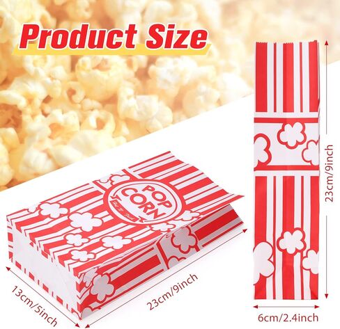 800 PCS Paper Popcorn Bags Bulk 2 Oz Bublip Bottom Boxes Red and White يمكن التخلص منها الحاوية القابلة للتصرف في فيلم Film Night Popcorn for Retro Movie Party Party Carnival Supplies (Red and White) in Saudi Arabia
