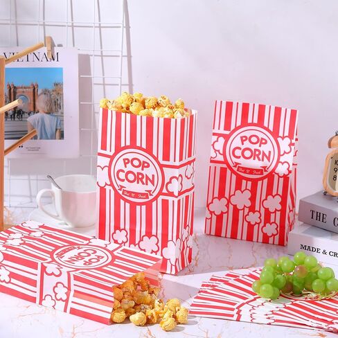 800 PCS Paper Popcorn Bags Bulk 2 Oz Bublip Bottom Boxes Red and White يمكن التخلص منها الحاوية القابلة للتصرف في فيلم Film Night Popcorn for Retro Movie Party Party Carnival Supplies (Red and White) in Saudi Arabia