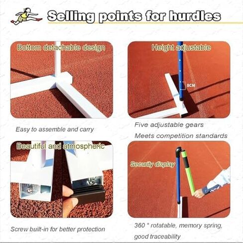 Track and Field Team Training Hurdles,Height Adjustable Sports Training Hurdle-1/2/ 4pcs,Speed Hurdles, Track Hurdle，Practice Hurdles,Hurdles Training Equipment for Athletes(4pcs) in Saudi Arabia