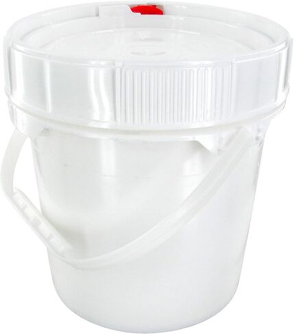 Screw Top 1.25 Gallon Bucket, 62 mil Wall, White Lid in Saudi Arabia
