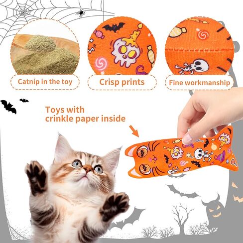 6 PCS Large Catnip Toys for Indoor Cats Crinkle Sound Plush Toys Kitten Cat Chewing Kicker Toy in Kuwait