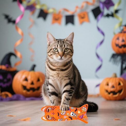 6 PCS Large Catnip Toys for Indoor Cats Crinkle Sound Plush Toys Kitten Cat Chewing Kicker Toy in Kuwait