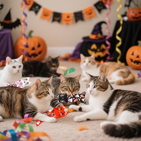 6 PCS Large Catnip Toys for Indoor Cats Crinkle Sound Plush Toys Kitten Cat Chewing Kicker Toy in Kuwait