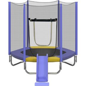 Merax 7ft Kids Trampoline with Slide,Enclosure Net and Ladder, Climb ‘n Slide Small Toddler Trampoline Indoor Outdoor for Kids in Kuwait