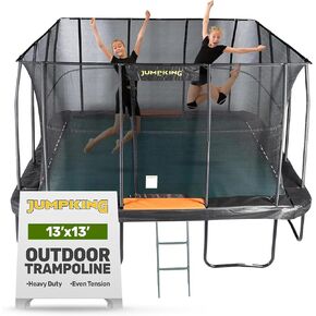 JumpKing Rectangle Trampoline Outdoor with Enclosure, Ladder, and Net, Large Recreational Trampoline for Kids and Adults, ASTM Compliant, Heavy Duty, Weather-Resistant, 1200LBS Capacity in Saudi Arabia