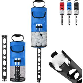 Golf Ball Retriever, Golf Shag Bag with Pocket & Tee Holder, Shags Bag for Golf Ball with Detachable Plastic Golf Bag Tube, High-Capacity Golf Ball Shagger, Shag Bags Hold 80 Golf Balls, 33.86in in Kuwait