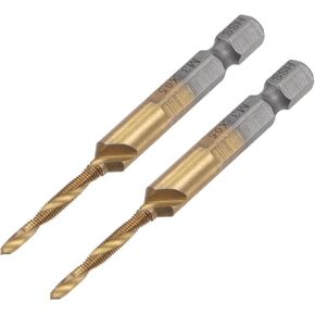 #US 2pcs M3x0.5 Titanium Coated High Speed Steel Combination Drill and Tap Bit Long in Saudi Arabia
