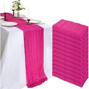 6 Pack 10FT Pink Cheesecloth Table Runner 120 Inch Long Gauze Rustic Boho Cheese Cloth Table Runner Sheer Fabric for Wedding Party Birthday Bridal Baby Shower Summer Centerpiece Home Decor in Saudi Arabia