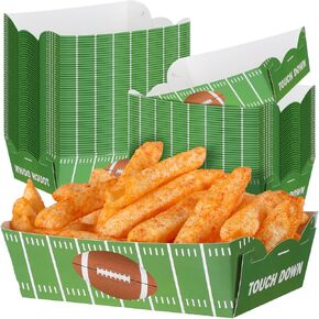 Hoolerry 60 PCS Football Party Party Paper Paper Football Party Supplies Decorations Risperable Food Trays Fair Food Boats Fait Boats Sexession Snacks Snips Serving For Birthday ( in Kuwait