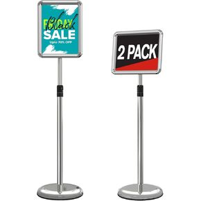Adjustable Pedestal Floor Stand Sign Holder for 8.5 x 11 inches Poster, Snap Ppen Frame, Outdoor Indoor Standing Display Sign Holders, 2 Pack in Saudi Arabia