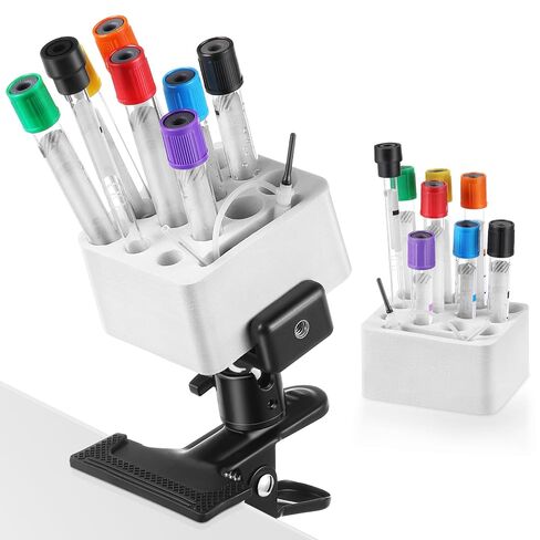 Chunful Mobile Tube Holder Rack with Clamp Mount Adjustable Test Tube Organizer Kit Supplies for Hospital Laboratory Scientific Office, Clamps on Chair Arms, Wheelchairs and Bed Rails in Saudi Arabia