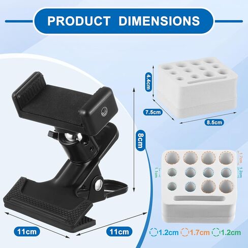Chunful Mobile Tube Holder Rack with Clamp Mount Adjustable Test Tube Organizer Kit Supplies for Hospital Laboratory Scientific Office, Clamps on Chair Arms, Wheelchairs and Bed Rails in Saudi Arabia