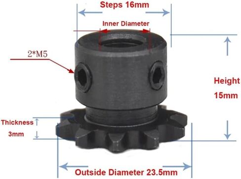 Tooth Roller Chain Sprocket 1pc 04C Chain Gear 45# Steel 10 Teeth Industrial Sprocket Wheel with Top Wire Bore 5mm 6mm 8mm 10mm(6mm) in Kuwait