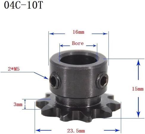 مسننة أسطوانة الأسنان مسننة 1pcs 04C تروس السلسلة 45# الصلب 9T/10t أسنان العجلة المسننة الصناعية مع تجويف سلك أعلى 5/6/8/10 مم (10 أسنان ، 10 مم) in Saudi Arabia
